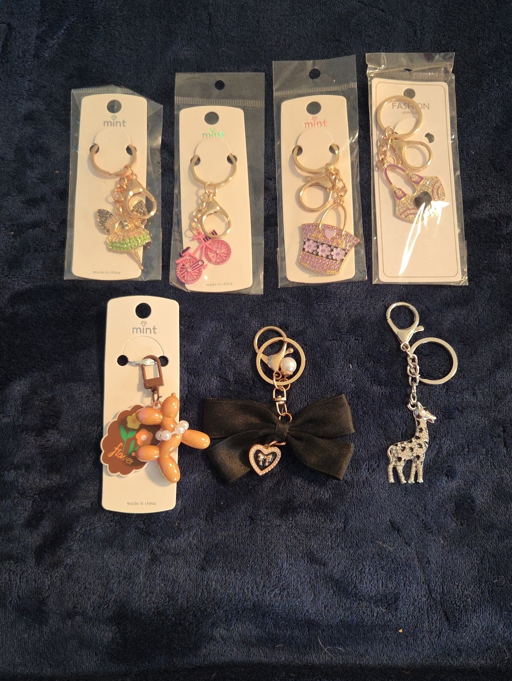Bag charm 7 piece bundle